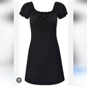 Cotton On Black Linen Blend Mini Dress